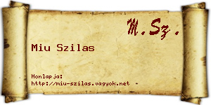 Miu Szilas névjegykártya
